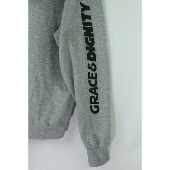 Divided by H&M Hoodie Sweatshirt Jacket Full Zip GRACE & DIGNITY Gray Womens L - Picture 4 of 7